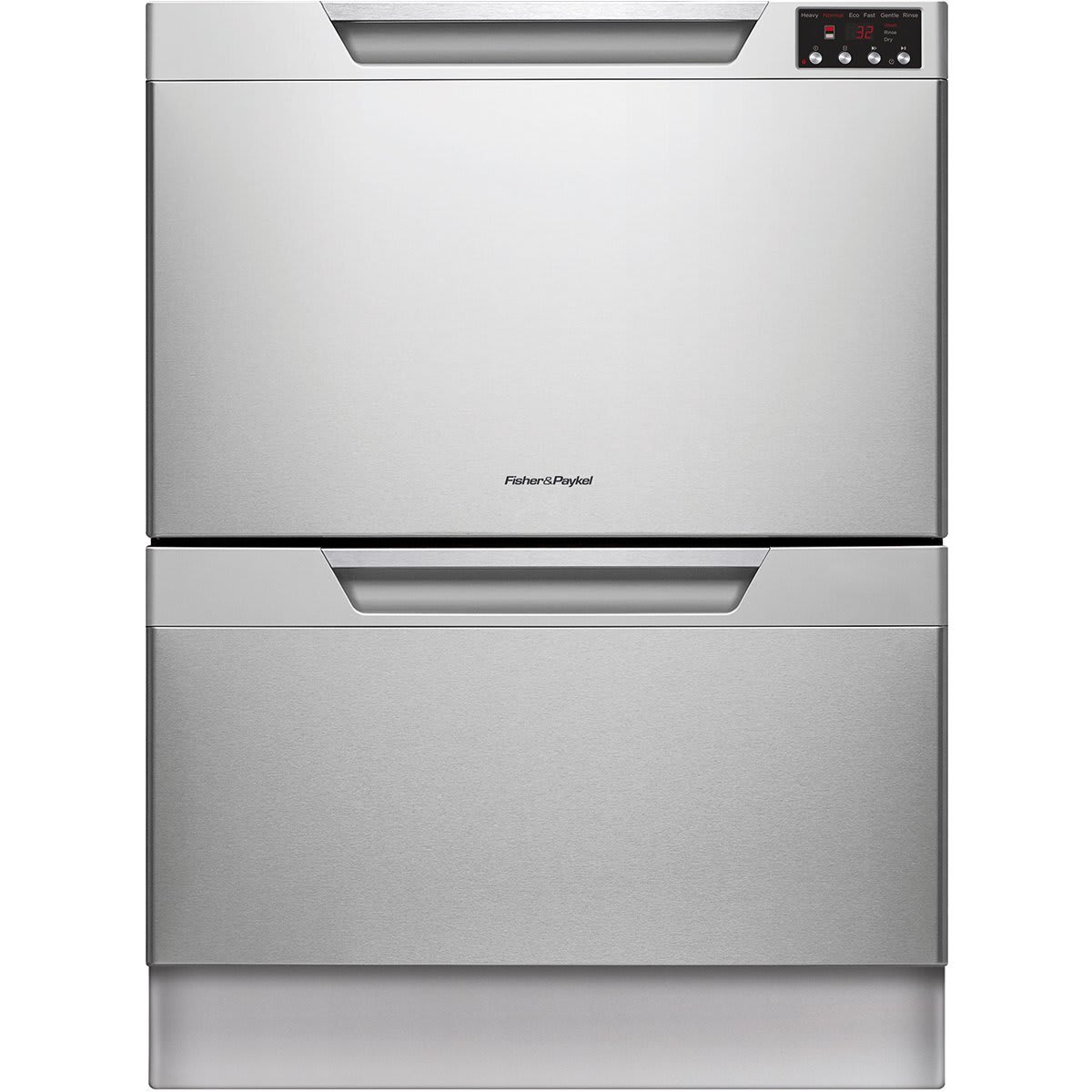 A Fisher & Paykel DishDrawer dishwasher with a stainless steel finish and integrated controls