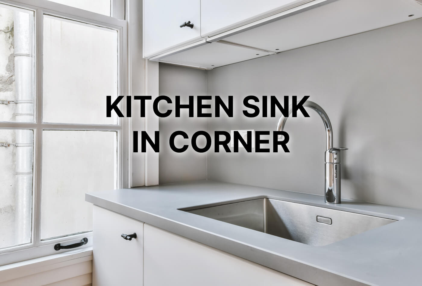 Modern kitchen corner sink installation optimizing space with a sleek stainless steel sink and faucet